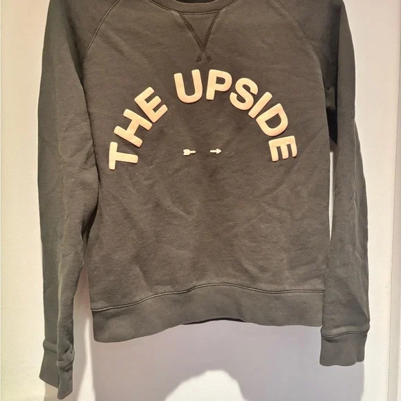 The Upside Charcoal Crewneck Sweatshirt with Blush Logo Size XS - Picture 2 of 5